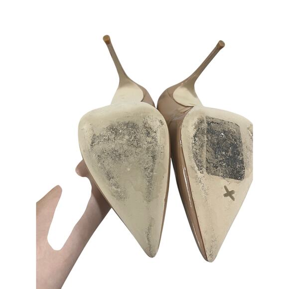 Jeffrey Campbell Lure Nude Patent Leather Pumps Size 9 Heel 4.25" - Picture 6 of 9